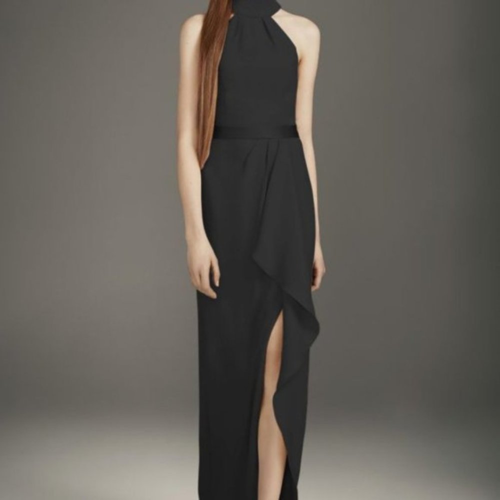 FORMAL PLUS SIZE CREPE HALTER GOWN BY VERA WANG - SIZE 22